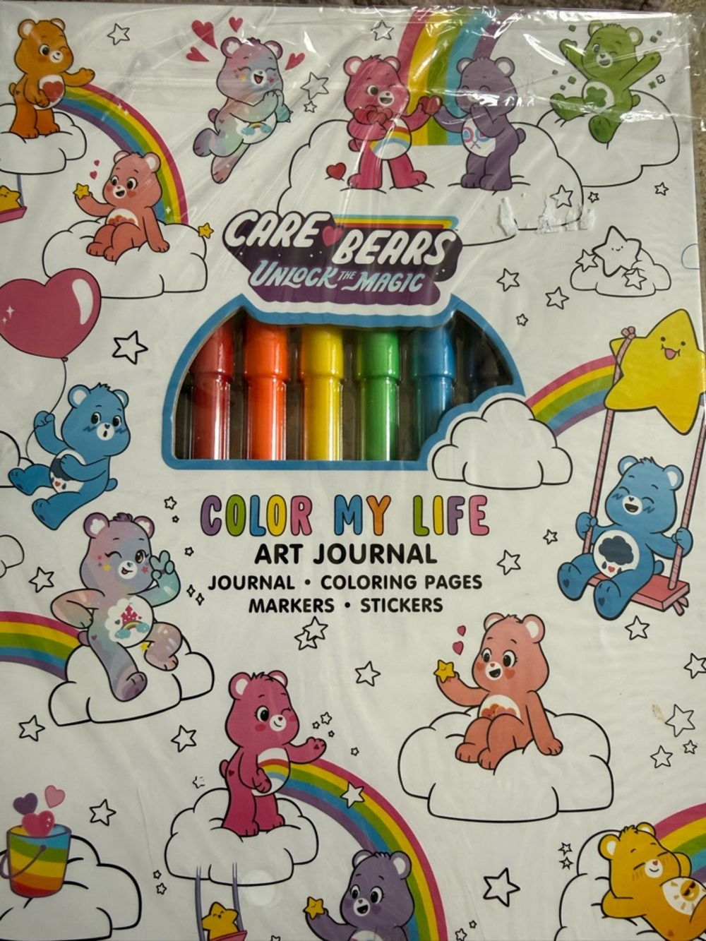 Care Bears Color My Life Art Journal Set w/ Markers Stickers Coloring Pages NIP